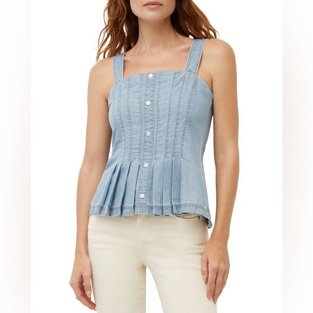 Veronica Beard Light Blue Denim Tank Top